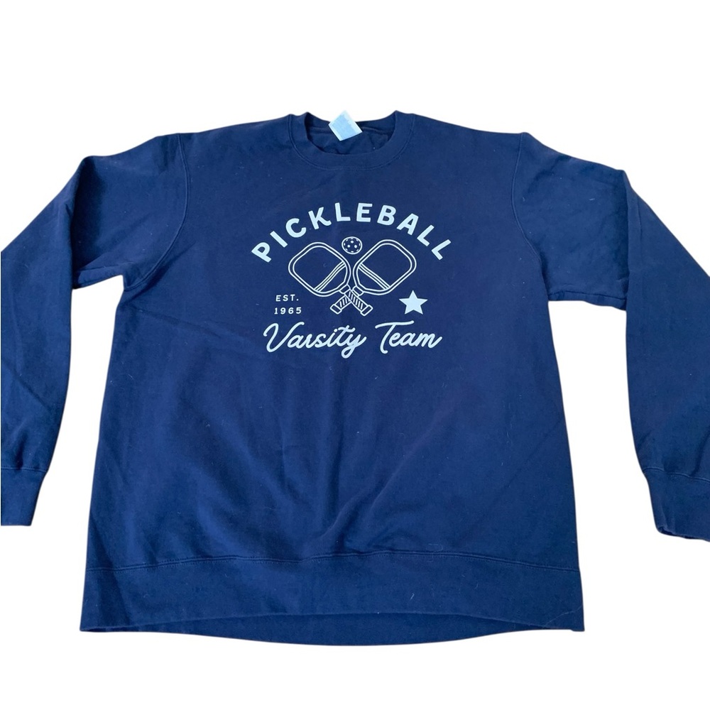 Boutique Navy Pickleball Varsity Team Crewneck Sweatshirt